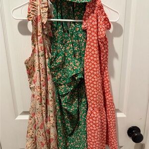 Floral Sleeveless Top Set